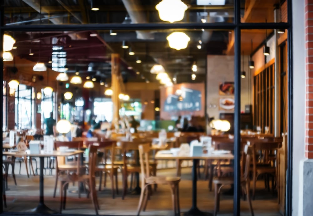 Blurred interior image of a restaurant, like some of the top-rated Wausau restaurants