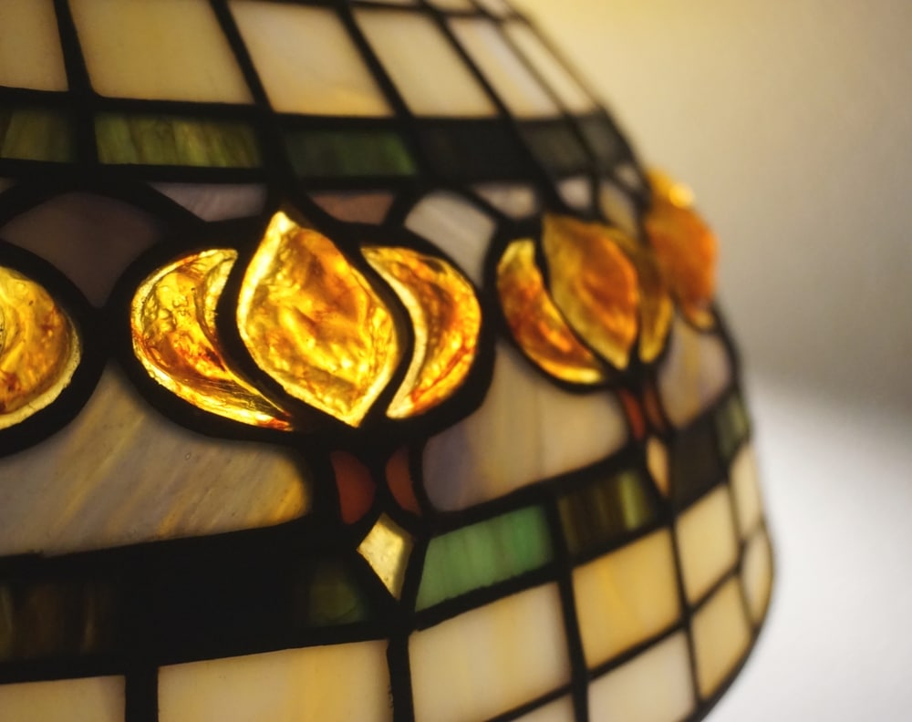Tiffany Lamps at the Leigh Yawkey Museum 1 Close up of Tiffany Glass, like that on display at the Leigh Yawkey Woodson Art Museum