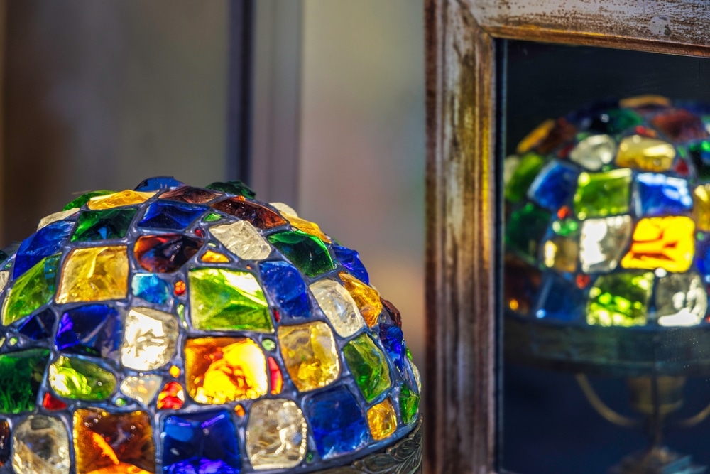 beautiful view of Tiffany Glass like that on display at the Leigh Yawkey Woodson Art Museum